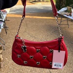 Juicy Couture Colorful Love Red and Gold Quilted Shoulder Bag BNWT